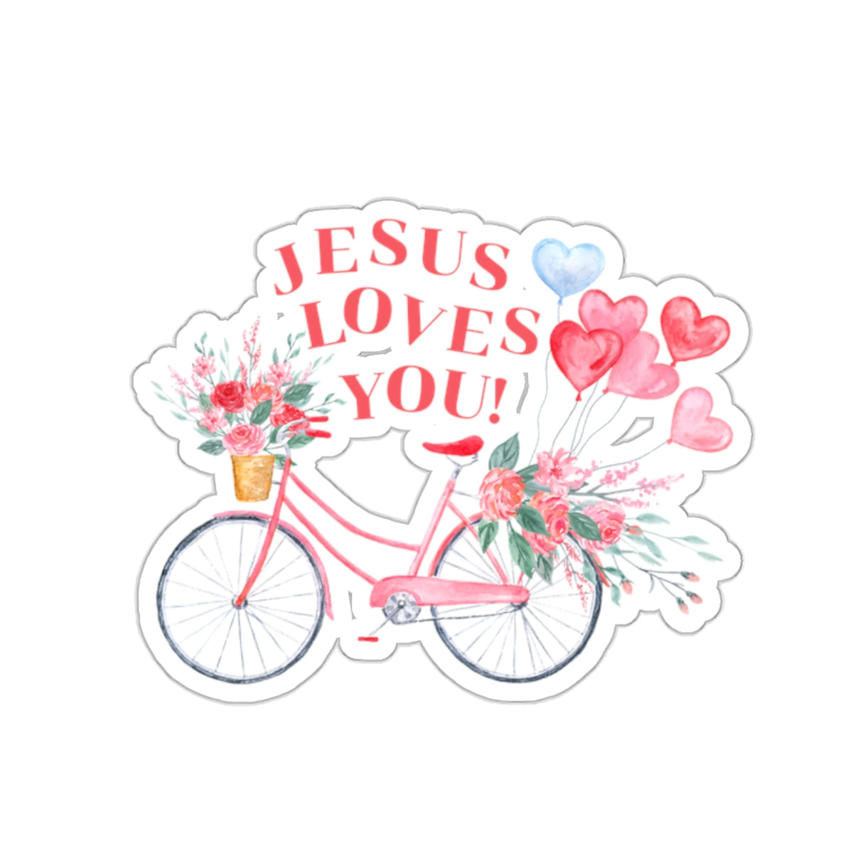 "JESUS LOVES YOU!" bike sticker